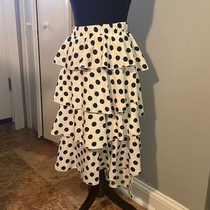 Tiered polka dot skirt